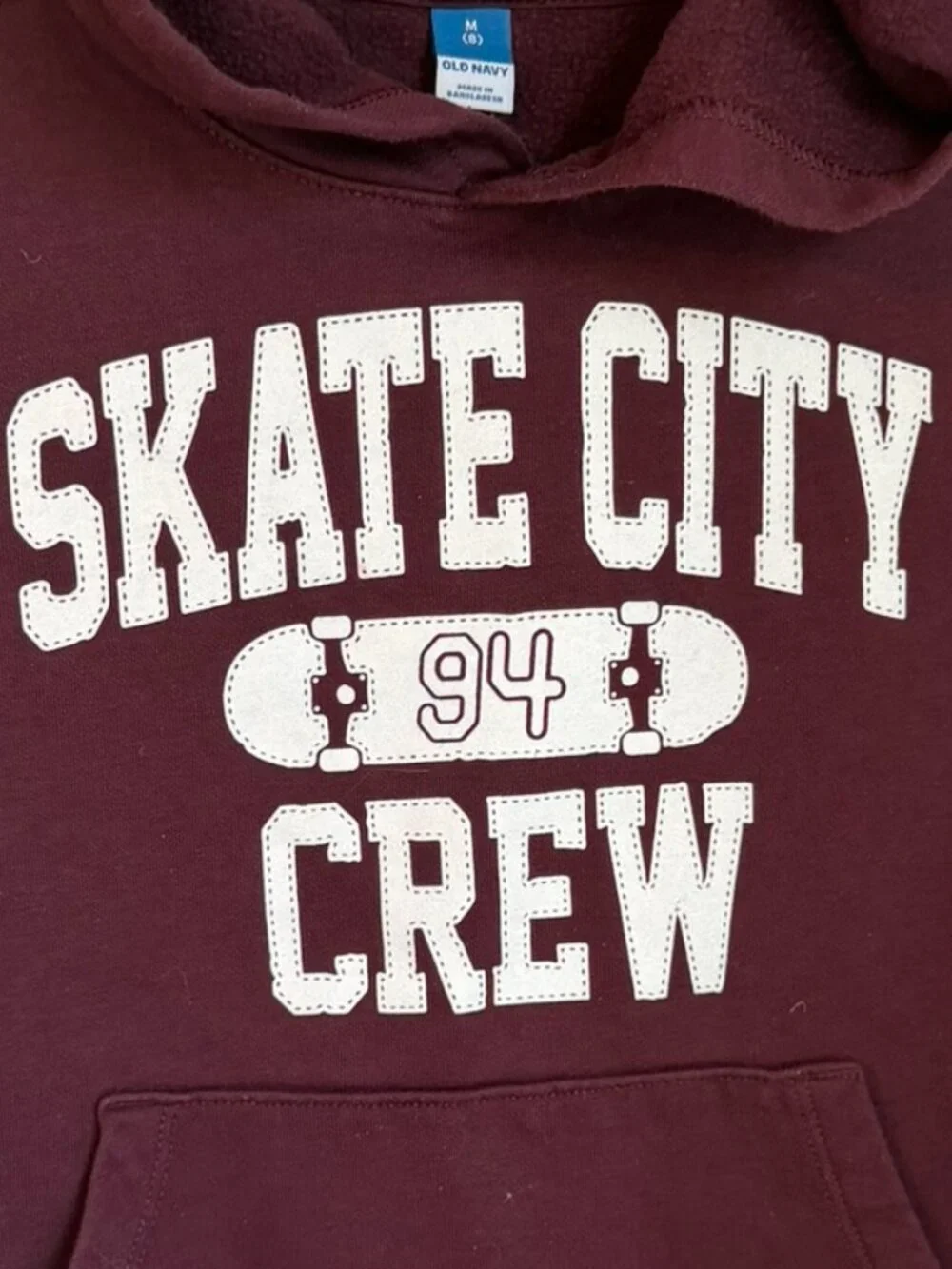 Boy's Medium Maroon Skater Fall Hoodie Medium